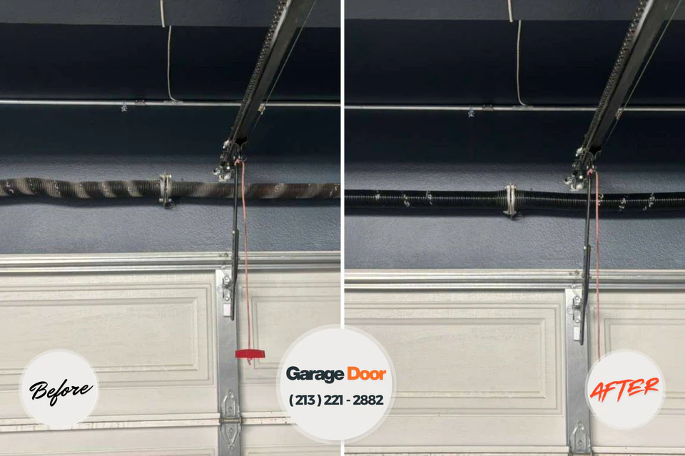 Before and after: garage door repair Beaverton, MI